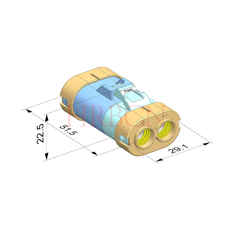 Wodoodporne złącze żeńskie przewodu do przewodu o rozstawie 11,0 mm, 2-stykowe