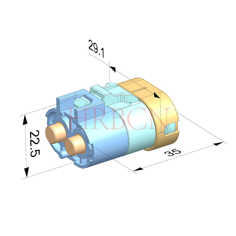 Wodoodporne złącze przewodu do płytki o rozstawie 11,0 mm, 2-stykowe
