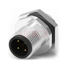Panel z kodowaniem A M12, montaż z tyłu, męskie złącze okrągłe 2–5 biegunów
