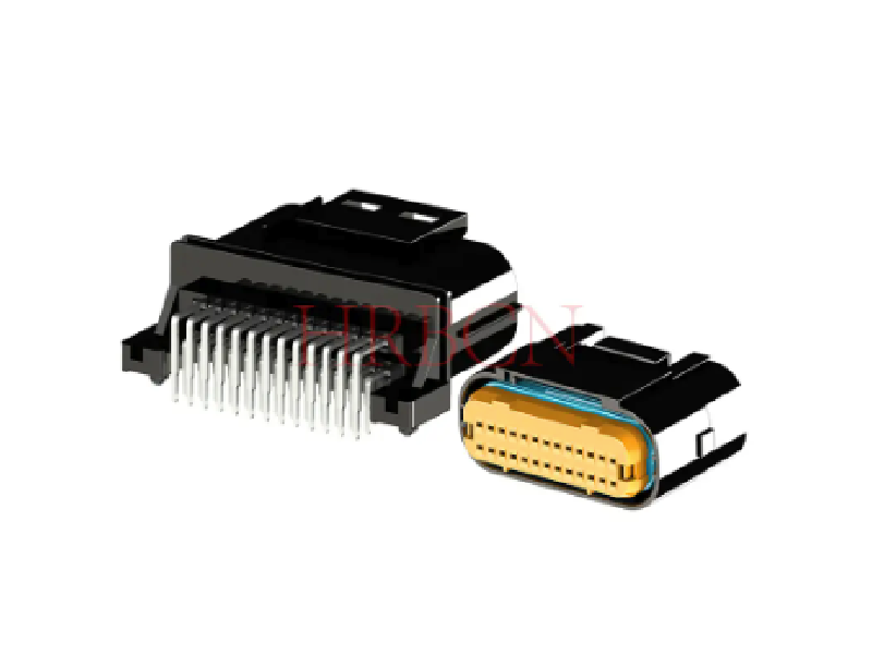 Przewód o rozstawie 2,5 mm do wodoodpornego złącza IP67 na płytce o konstrukcji kątowej