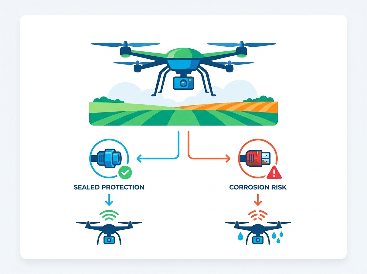 Wodoodporne złącze do rolniczych UAV